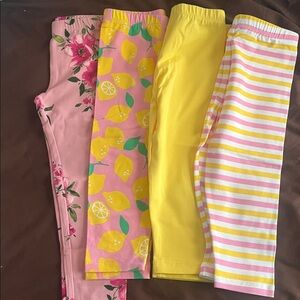 Striped Pink and Yellow Leggings
